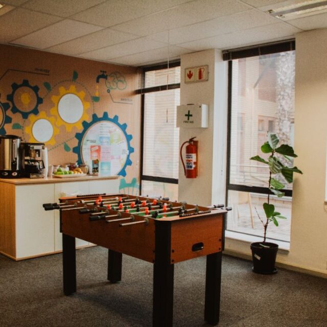 The games room with foosball table
