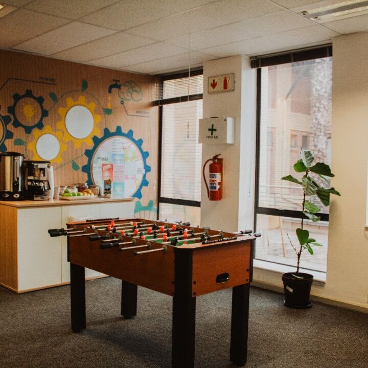 The games room with foosball table